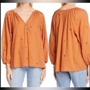 THE GREAT. Size 1 Derby floral embroidered top blouse. EUC